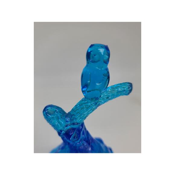 Vintage 1980’s Fenton Art Glass Royal Blue Owl Ring Holder 4.5" T - Picture 2 of 8